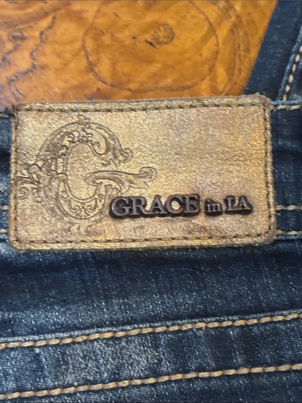 Grace Dark Blue Straight-Leg Jeans with Multicolor Embroidered Trim - Picture 7 of 10